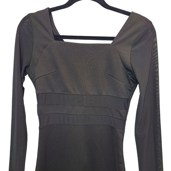 Charlotte Russe Black Long Sleeve Bodycon Sheer Cutout Mini Dress M - Picture 2 of 16